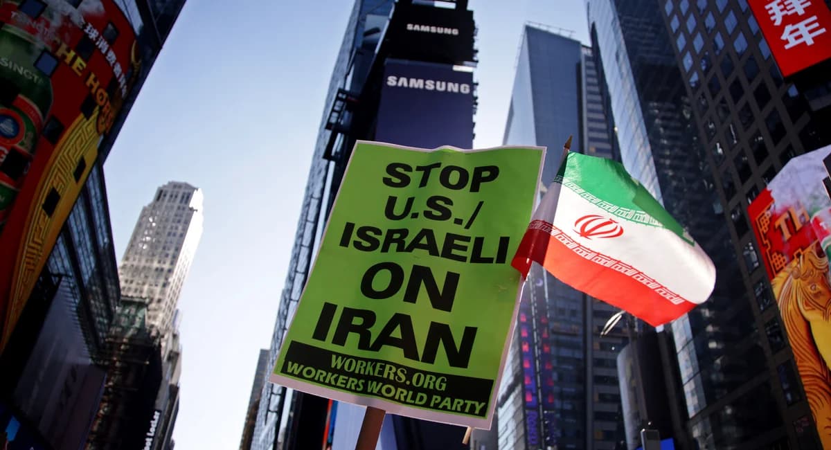 Hundreds of New Yorkers , including Iranian Americans , protest US strikes