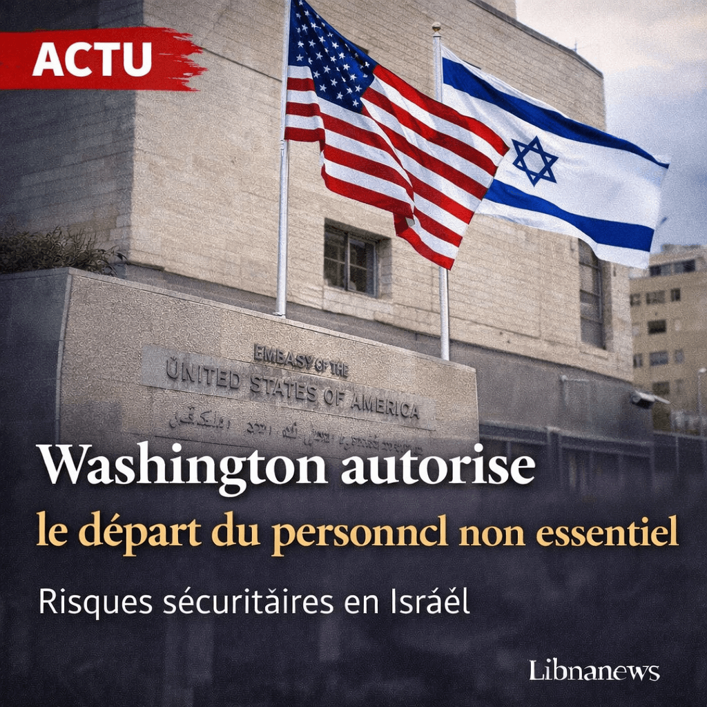 Les États - Unis autorisent le départ de leur personnel non essentiel en Israël en raison de risques sécuritaires