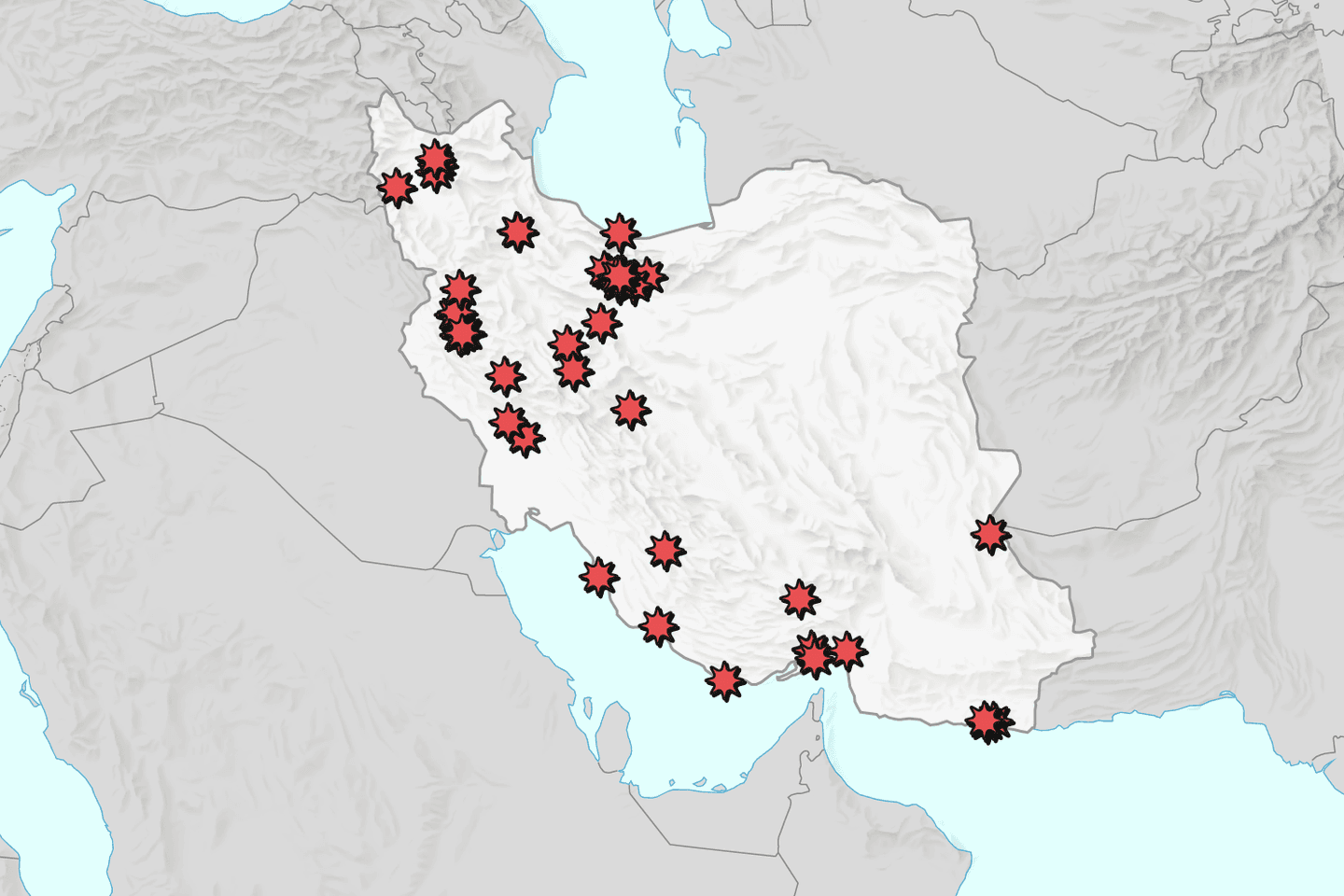 Iran : le récit de la journée de frappes au Moyen - Orient en cartes