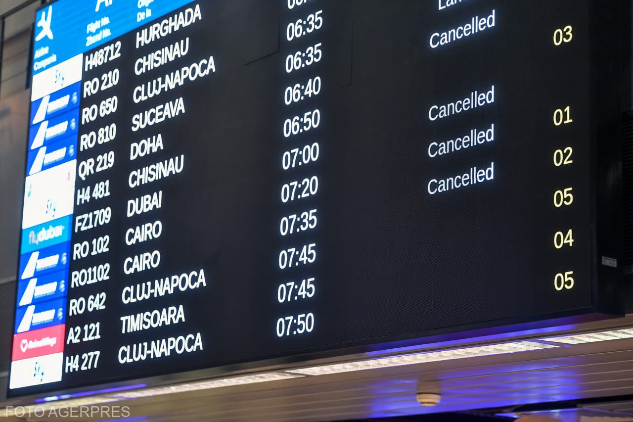 A bukaresti repülőtéren 35 járatot töröltek a közel - keleti események miatt