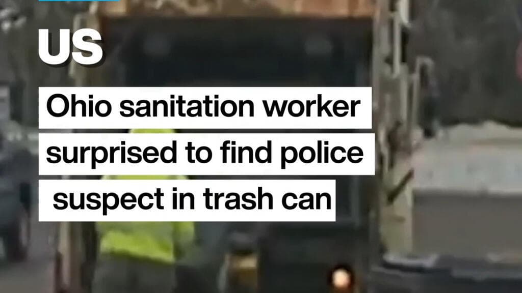 Ohio sanitation worker surprised to find police suspect in trash can