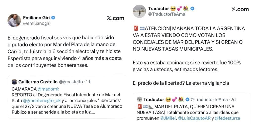 Internas libertarias en redes ante la sesión del Concejo , lo que podría anunciar Milei y la data del sector inmobiliario « Diario La Capital de Mar del Plata